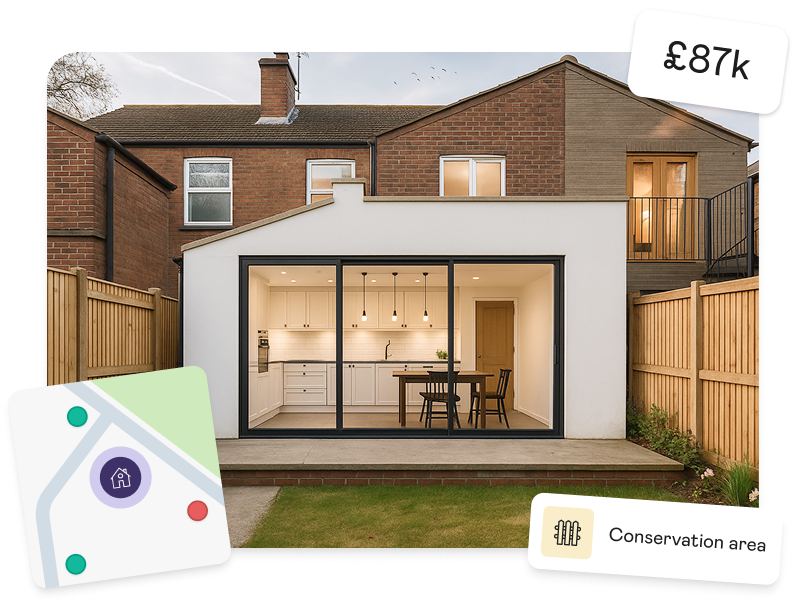 Single-storey rear extension with full-width sliding doors